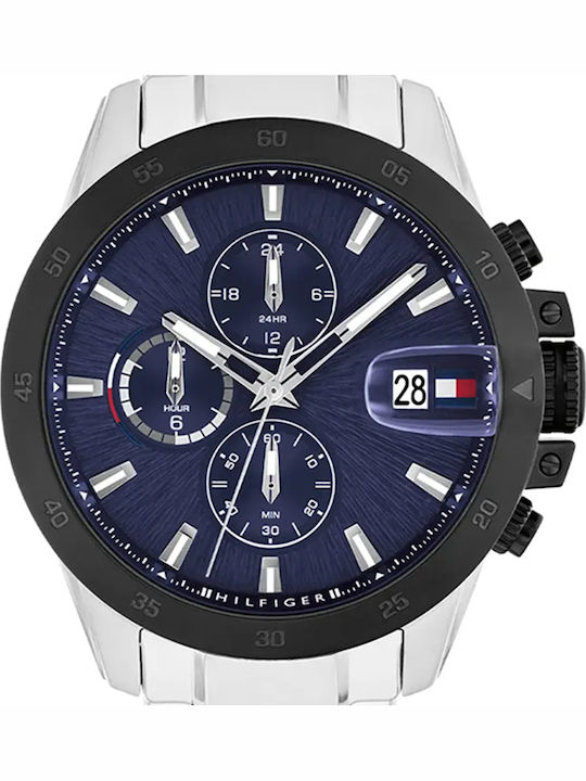Tommy Hilfiger Jameson Men's Watch 43mm Chronograph Battery with Silver Metal Bracelet