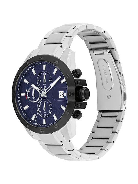 Tommy Hilfiger Jameson Men's Watch 43mm Chronograph Battery with Silver Metal Bracelet
