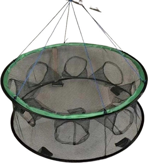 Foldable Mesh Baits Trap Foldable Fishing Trap with 8 Entries Diameter 70cm