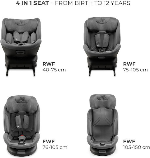 Kinderkraft Xpedition 3 Детско Столче за Кола i-Размер с Isofix Сив