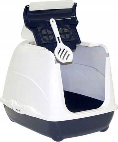 Moderna Flip Cat 57 Jumbo Τουαλέτα Γάτας Κλειστή με Φίλτρο Μπλε Μ57.6 x Π41 x Υ43.9cm