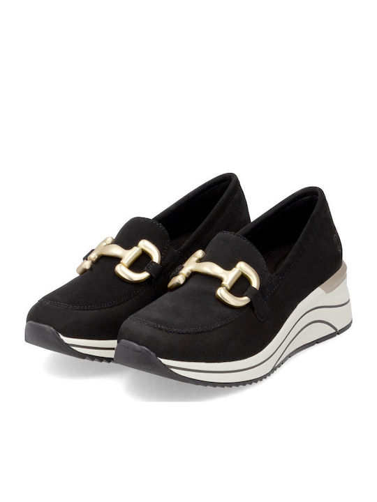 Ανατομικά Γυναικεία Slip-On Δερμάτινα Μαύρα