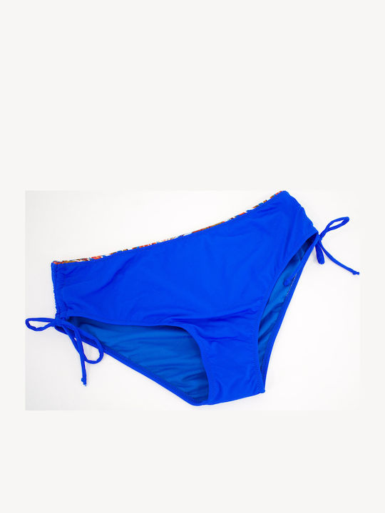 Plus Size Women's Bikini Swimsuit Underwire Tropical Blue Royal