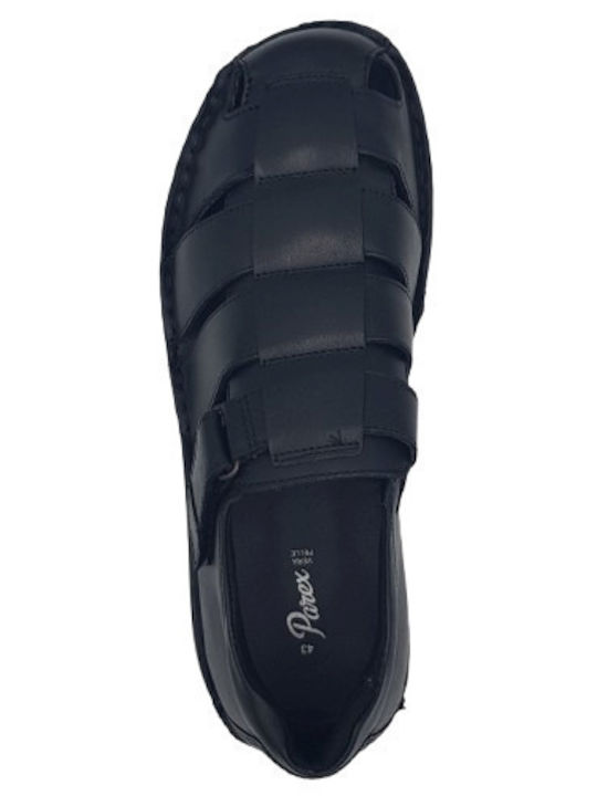 Leder Herrensandalen in Schwarz Farbe