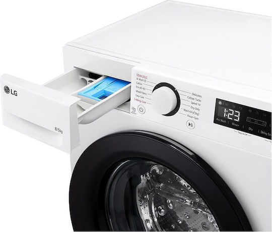 LG Πλυντήριο-Στεγνωτήριο Ρούχων 8kg/5kg Ατμού 1200 Στροφές