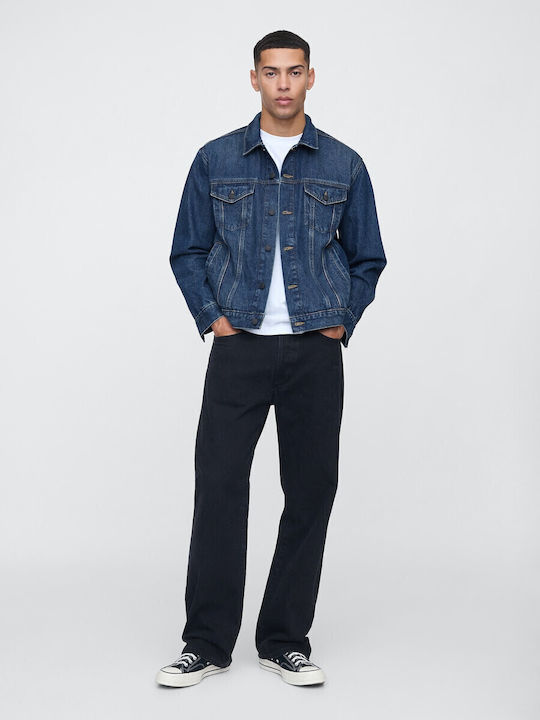 Geci Barbati Denim Culoare Full Face Medium Wash