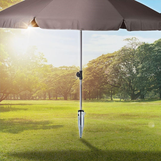 Umbrella Base Screwed Metal 25-55mm Silver