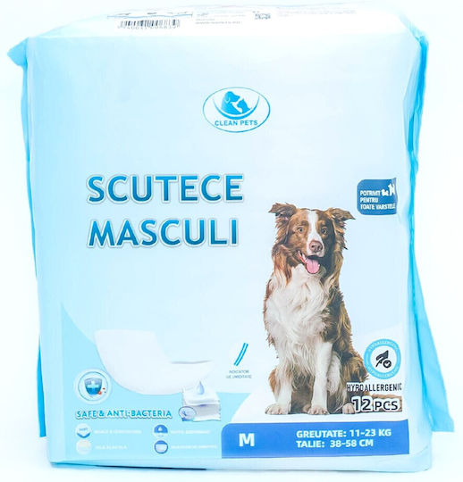 Clean Pets Schimb de scutece pentru câini Mediu 12buc