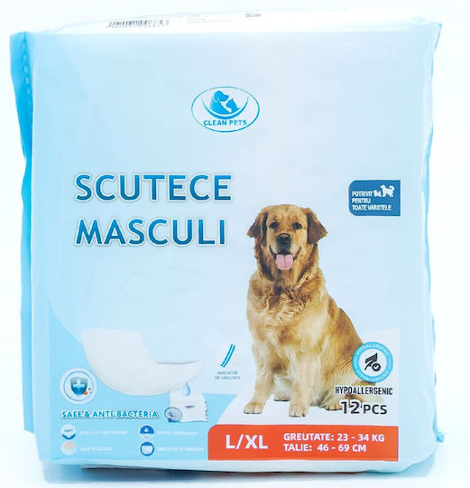 Clean Pets Schimb de scutece pentru câini Mare 12buc
