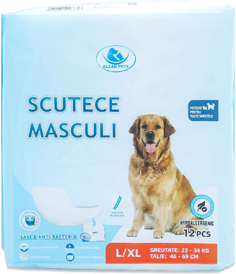 Clean Pets Schimb de scutece pentru câini Mare 12buc