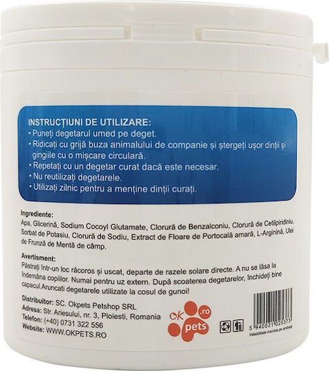 Clean Pets Îngrijirea dentară Degetar pentru câini Îngrijirea dentară pentru câini pentru Rase mici cu gust de Mentă 145.5gr 50buc