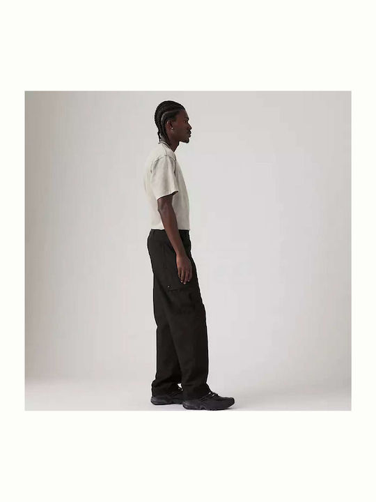 Premium Parachute Lightweight Trousers Cargo in Relaxed Fit Black