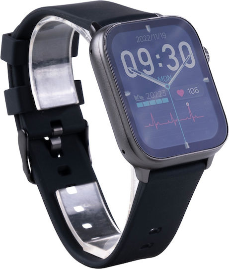 Vivax Life FIT3 Aluminium Smartwatch με Παλμογράφο (Μαύρο)