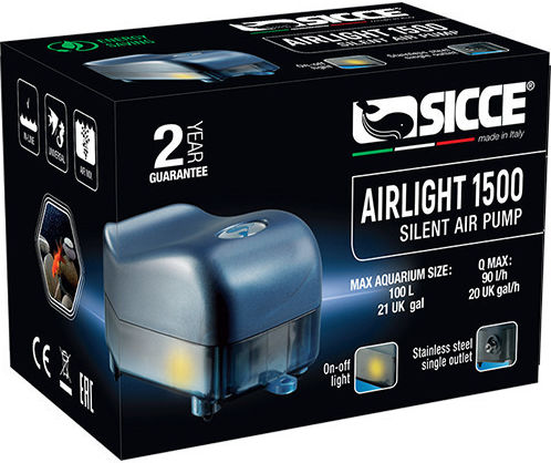 Sicce Airlight Pump 1500 Αεραντλία Ενυδρείου Μονής Εξόδου με Μέγιστη Ταχύτητα Ροής 90lt/h