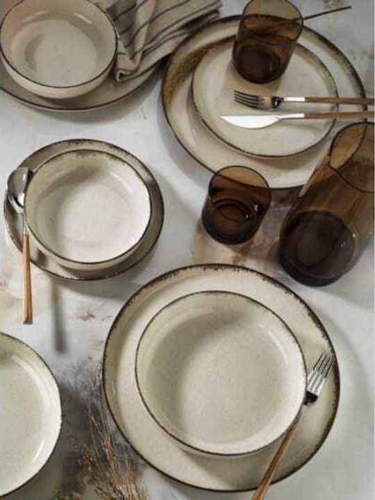 Kutahya Porselen Mood Beige Porcelain Dinnerware Set 72pcs