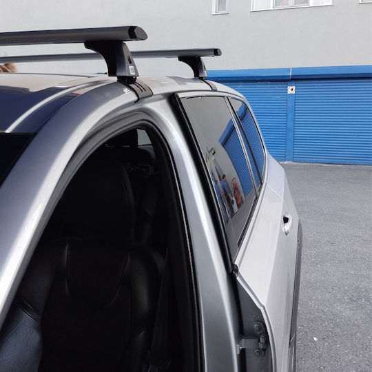Bare de acoperiș aerodinamice din aluminiu Cruz Airo T-128cm Set picioare pentru Volvo Xc90 2015+ Fără balustradă Argintii 2 bucăți