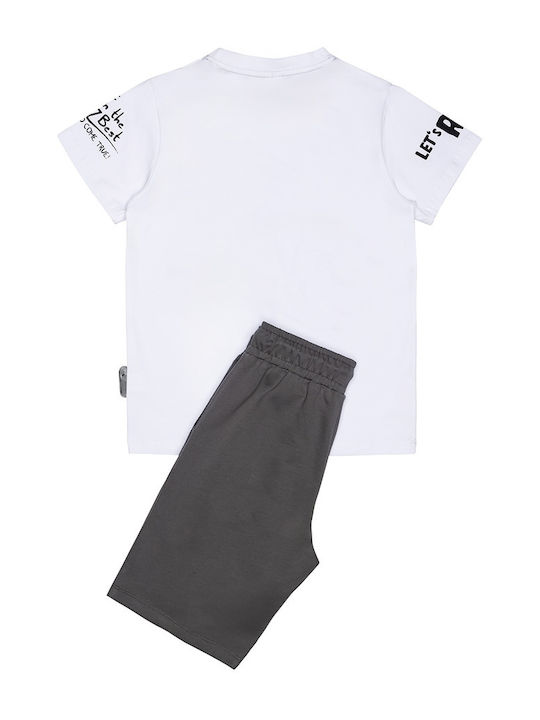 Kids' Set with Shorts Summer 2pcs White-anthracite