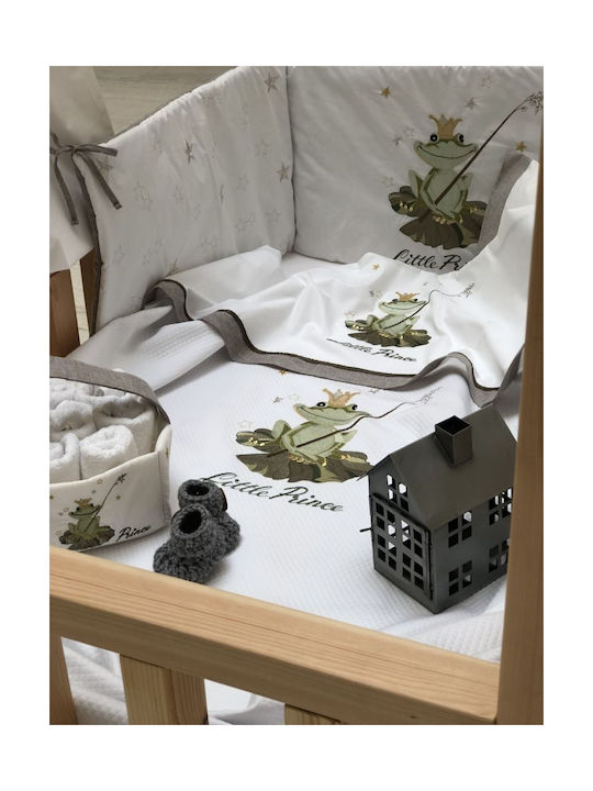 Raison D' Etre Baby Sheets Set Crib Cotton White 120x160cm 3pcs