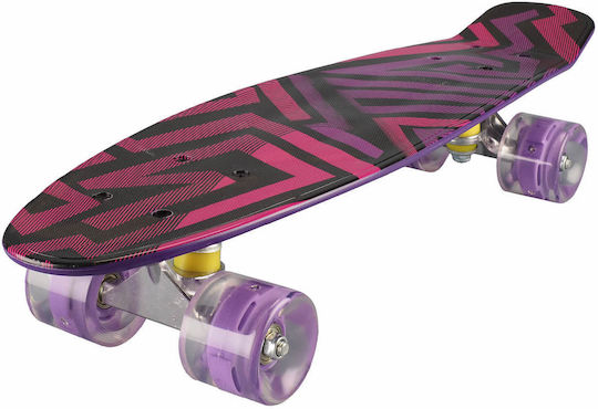 Action One Complete Penny Board Asimetrical Stripes 56 X 15 Cm Led Wheels
