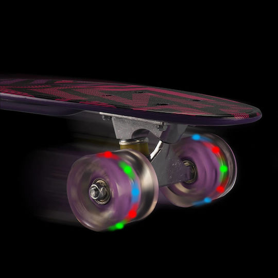 Action One Complete Penny Board Asimetrical Stripes 56 X 15 Cm Led Wheels
