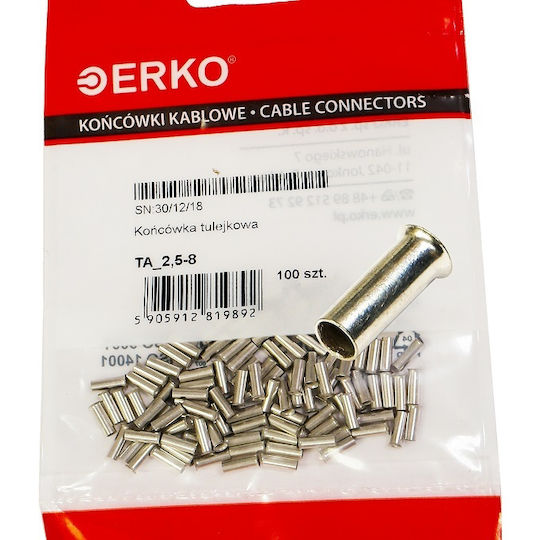Insulated Pin Terminal 2.5/8 Blue Haupa 100pcs