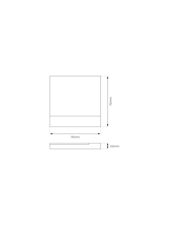 Eko Light Leuchte Wand mit Integrierter LED und Neutralweißes Licht Schwarz