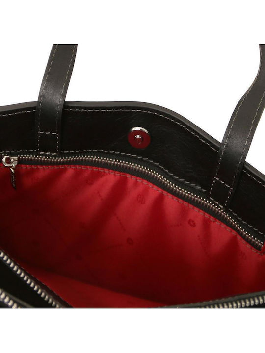 Leder Damen Geldbörse Schwarz