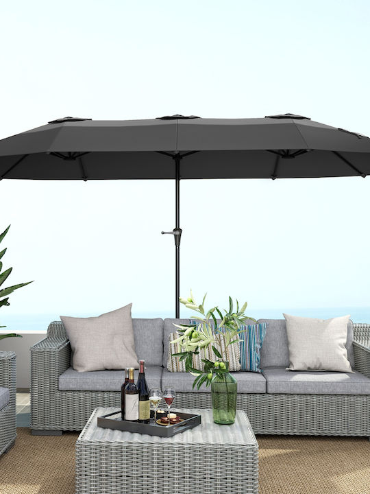 Umbrelă Rotundă Metalică Neagră Φ4xÎnălțime 2.34m