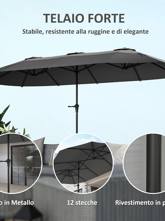 Umbrelă Rotundă Metalică Neagră Φ4xÎnălțime 2.34m