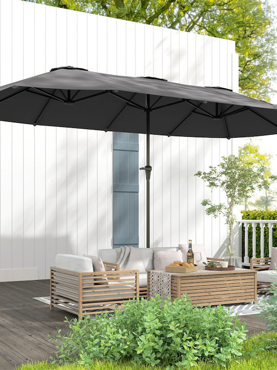 Umbrelă Rotundă Metalică Neagră Φ4xÎnălțime 2.34m