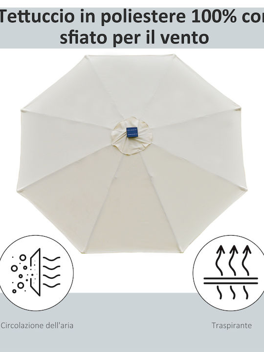 Umbrelă Rotundă Din Aluminiu Bej Φ2.66m