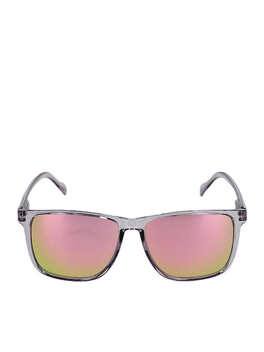 4F Unisex Sonnenbrille mit Gray Kunststoff Gestell und Mehrfarbig Spiegel Linse 4FWSS25ASUNU068-56S