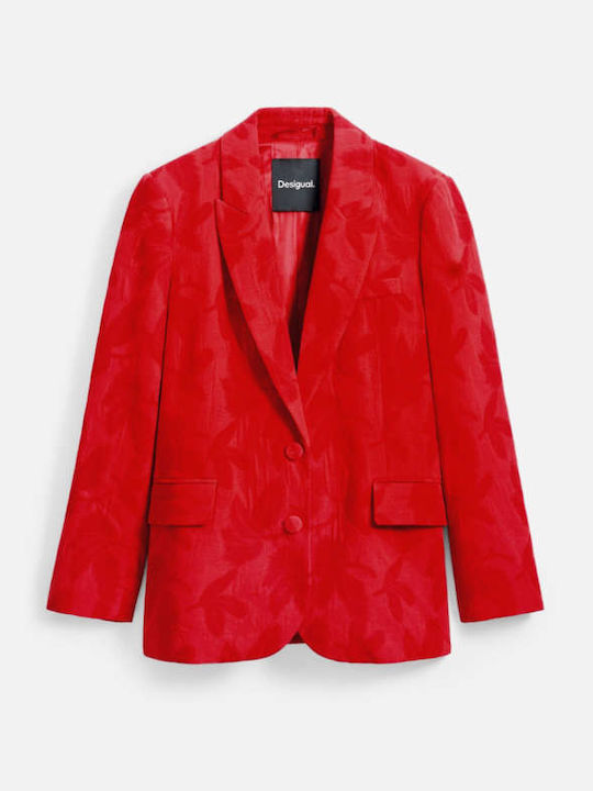 Desigual Misuri Long Women's Blazer Red