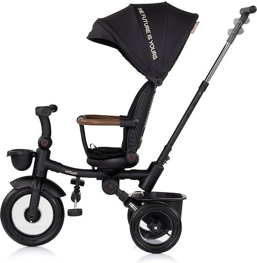 Chipolino Kids Tricycle Bike Urban Foldable Convertible with Parental Handle & Sunshade for 12 Months Blackberry