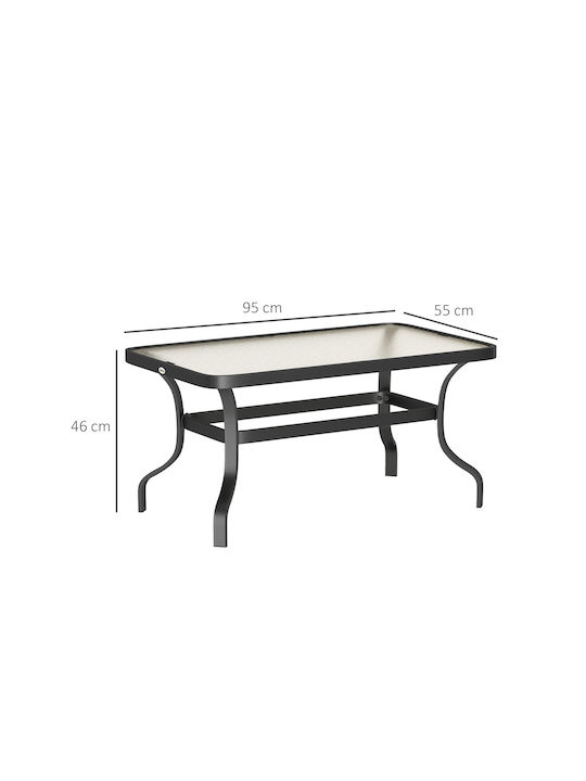 Metal Masa Masa de lounge pentru spații exterioare Negru 95x55x46buc