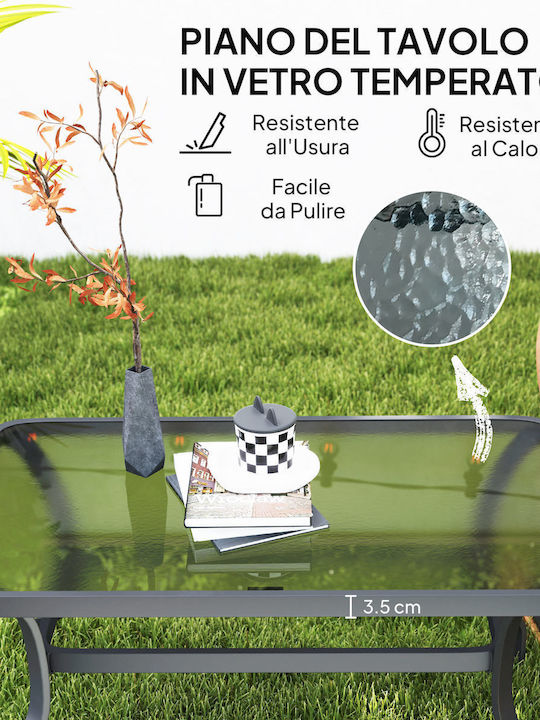 Metal Masa Masa de lounge pentru spații exterioare Negru 95x55x46buc