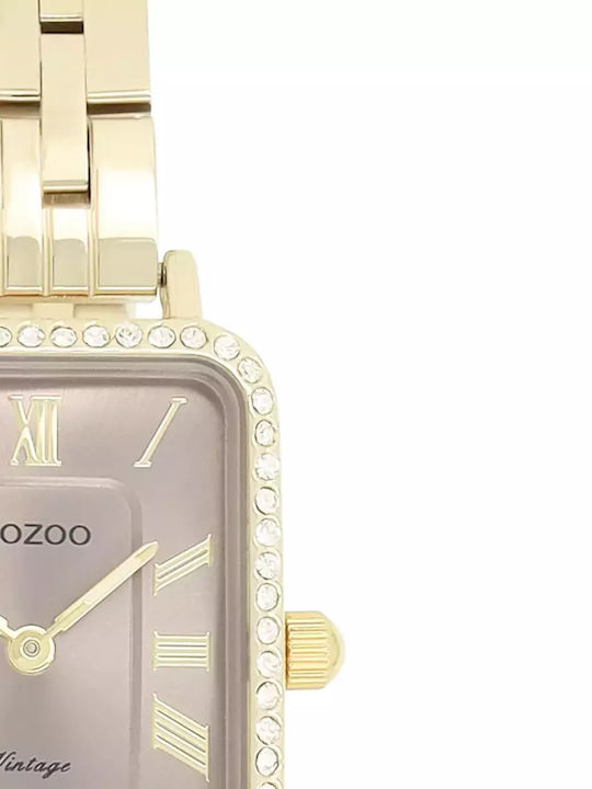 Oozoo Γυναικείο Ρολόι 24mm Μπαταρίας με Χρυσό Μεταλλικό Μπρασελέ