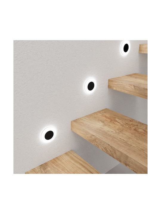 Eko Light Χωνευτό Σποτ με Ενσωματωμένο LED και Φυσικό Λευκό Φως Μαύρο 1τμχ
