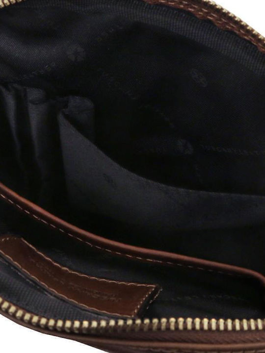 Δερμάτινη Herren Tasche Schulter / Crossbody Braun Dunkel