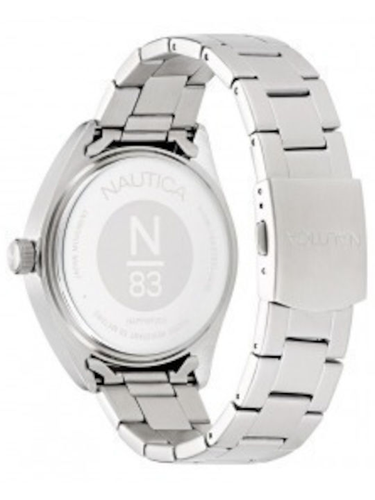 Nautica N83 Finn World Men's Watch Battery with Silver Metal Bracelet