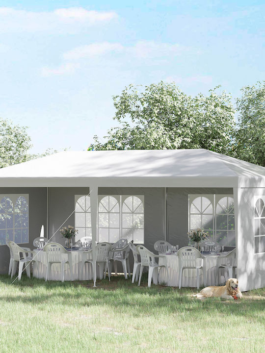 Outsunny Gazebo Garden with LEDs 5.8x2.9m