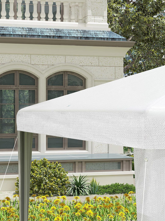 Outsunny Faltbarer Pavillon Garten Weiß 3x3m