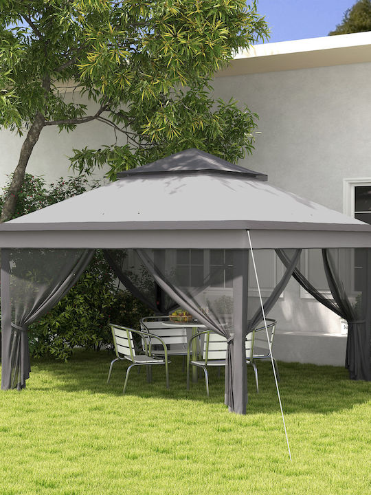 Outsunny Gazebo Grădină Gri x3.26m