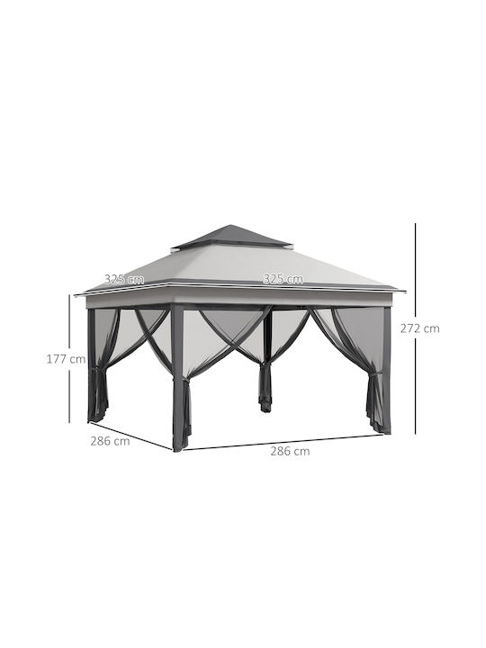 Outsunny Gazebo Grădină Gri x3.26m
