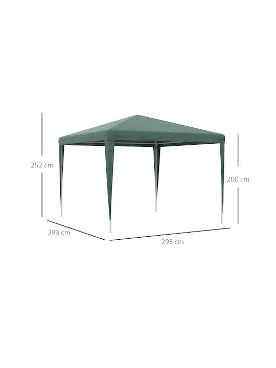 Outsunny Garden Freestanding Gazebo Green 3x3cm