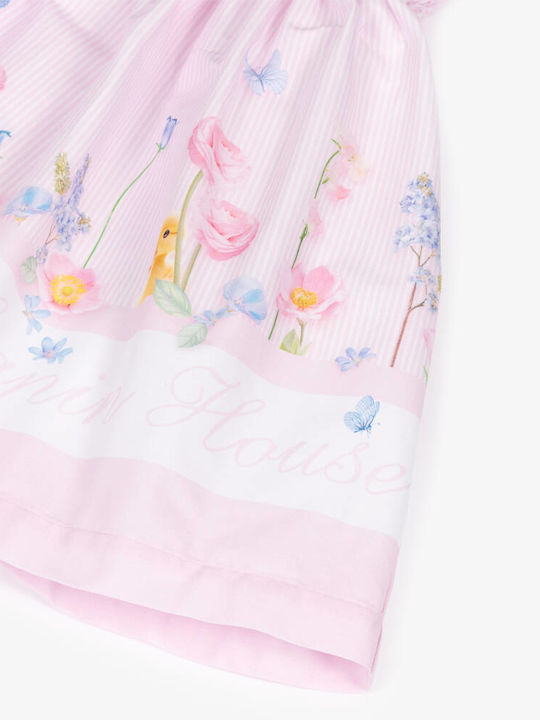 Παιδικό Φόρεμα Αμάνικο Floral Λευκό Ροζ