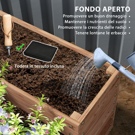 Outsunny Planter Box Lemn Maro 113x113x46cm.