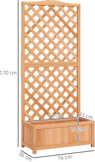 Outsunny Planter Box Wooden Brown 76x36x170cm.