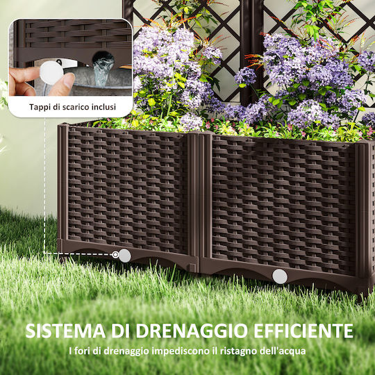 Outsunny Ζαρντινιέρα Πλαστική Καφέ 80x40x135εκ.