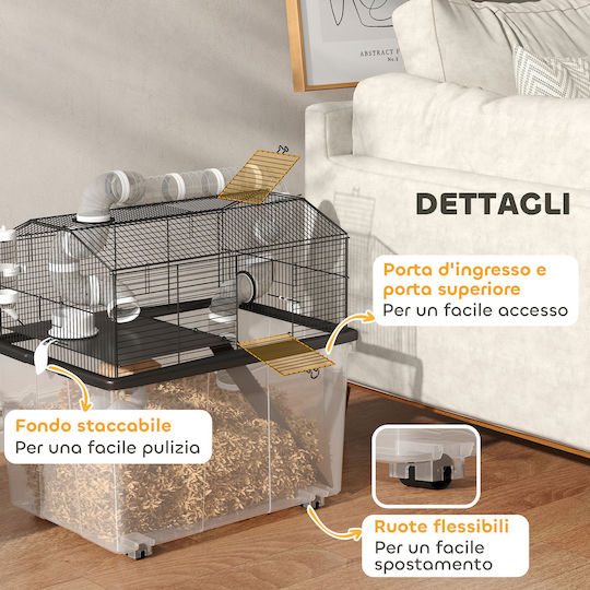 Pawhut Rodent Cage 58x43x57cm